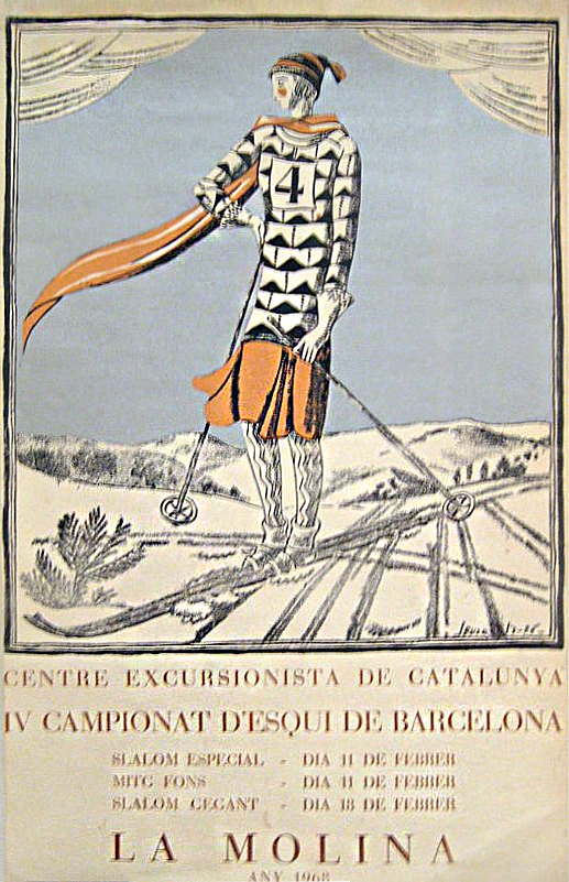 La Molina ski poster with a woman on skis