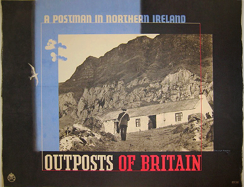 A postman in Northen Ireland delivering mail to a little house in the mountains