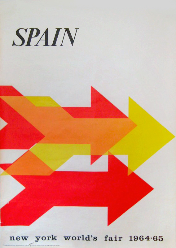spain poster with red and yellow arrows