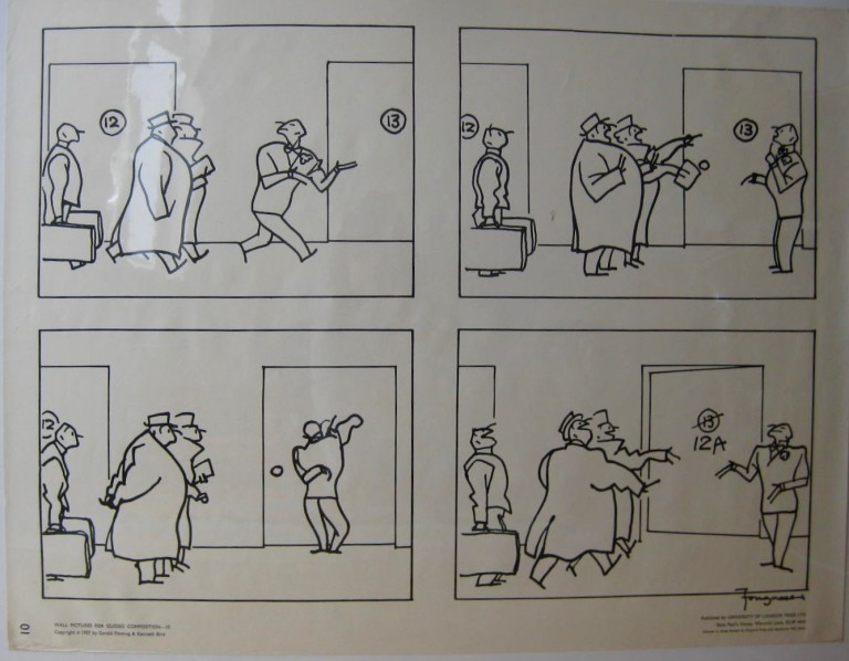 A cartoon with men complaining about being offered door 13
