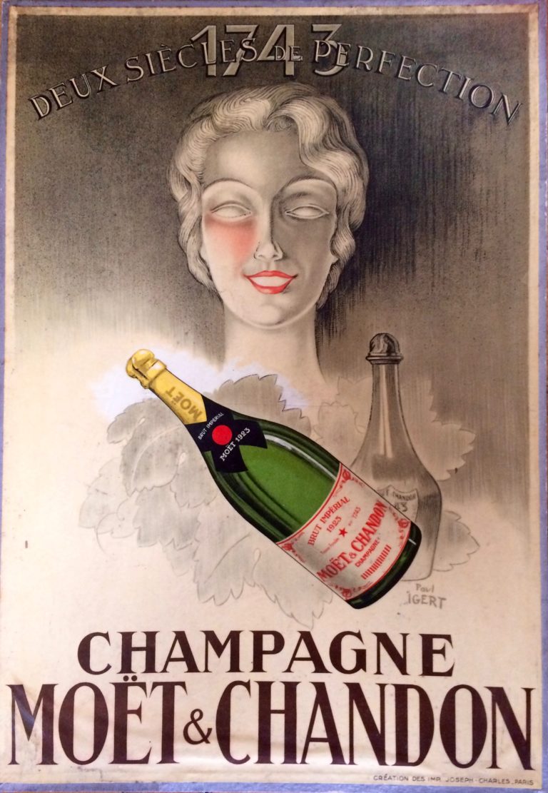 Champagne bottle and woman's face