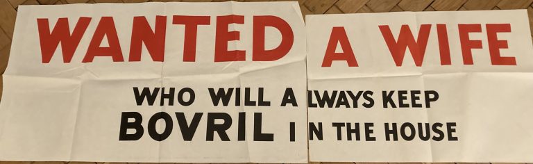 Bovril poster; Letterpress poster Wanted a Wife who will always keep Bovril in the house