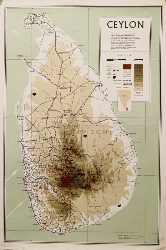 Ceylon Map 1966