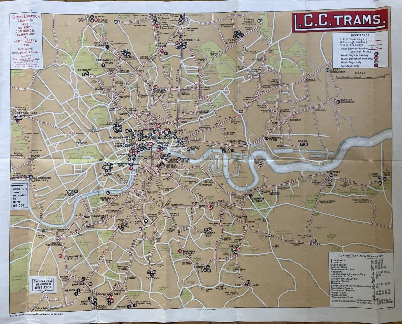 L.C.C. Trams map